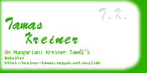 tamas kreiner business card